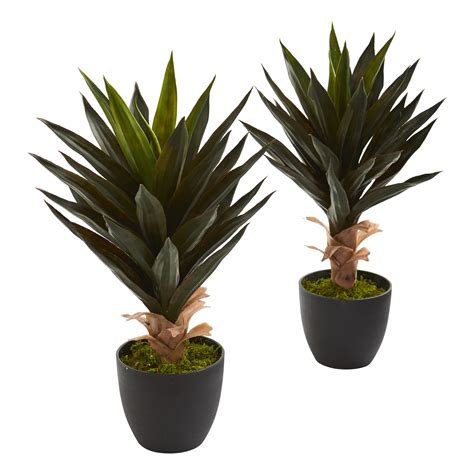 Nearly Natural Agave Artificial Plant Set Of 2