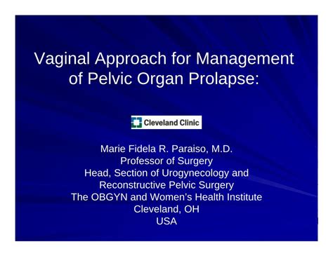 Pdf Vaginal Approach For Management Of Pelvic Organ · Pdf Filevaginal Approach For Management