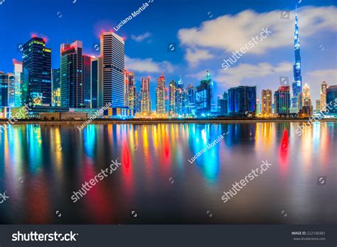 Dubai Skyline Dusk Uae Stock Photo 222100381 Shutterstock