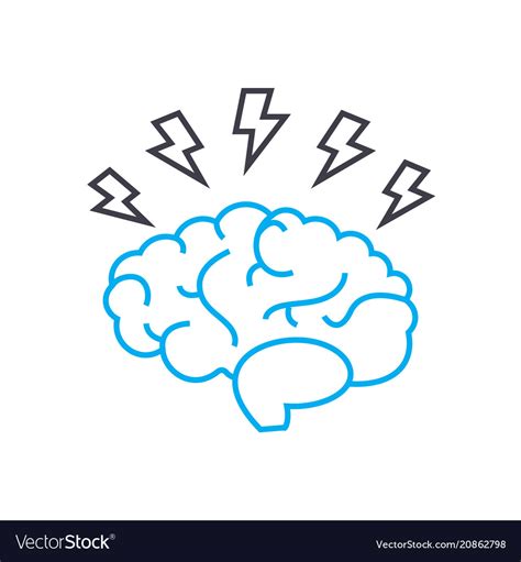 Brainstorm Idea Thin Line Stroke Icon Royalty Free Vector