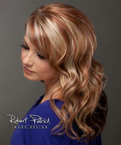 Natural red locks look awesome with brown. Blonde and Red highlights on long layered hair -Blair ...