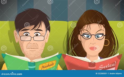 Couple Reading Books Stock Vector Illustration Of Glasses 32280501