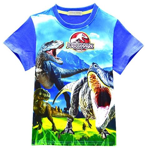 Boys Jurassic World Dinosaur 3d Printed T Shirts Summer Children Short