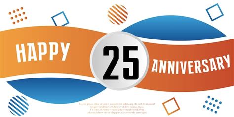Premium Vector Happy 25th Anniversary Celebration Logo Blue And