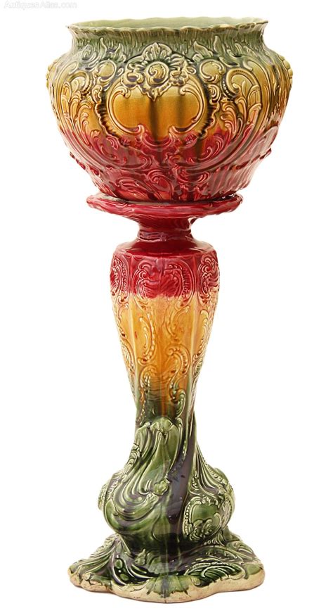Antiques Atlas - Victorian Majolica Jardiniere Pedestal Stand Colum