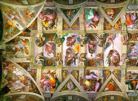 Michelangelos Artwork On The Ceiling Of Sistine Chapel Image Free