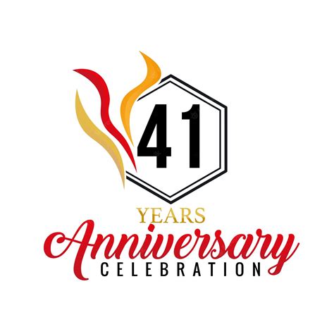 Premium Vector 41st Anniversary Celebration Logo Vector Design With