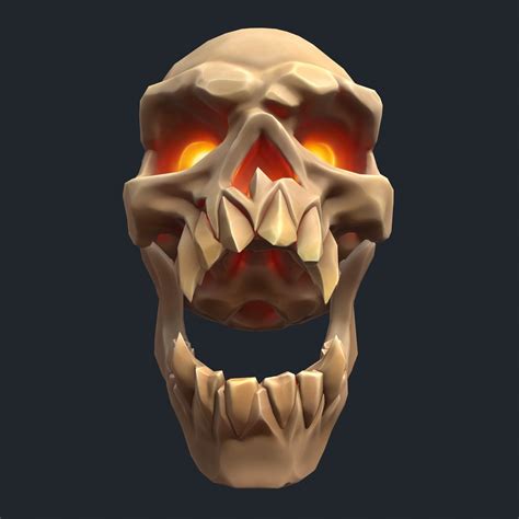 3d Model Stylized Evil Skull Vr Ar Low Poly Cgtrader