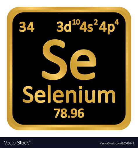Periodic Table Element Selenium Icon Royalty Free Vector
