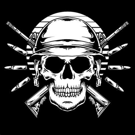 Premium Vector Army Skull Illustration