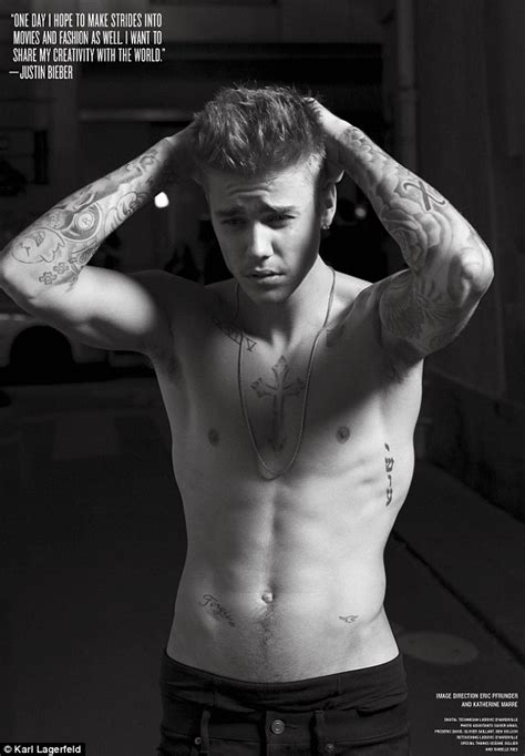 Justin Bieber Shirtless As He Shows Off Physique For V Magazine Daily Mail Online