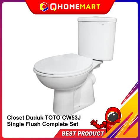 Jual Closet Duduk Toto Cw53j Single Flush Complete Set Termurah Oktober