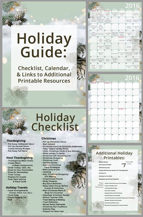 2016 Holiday Guide Free Printable