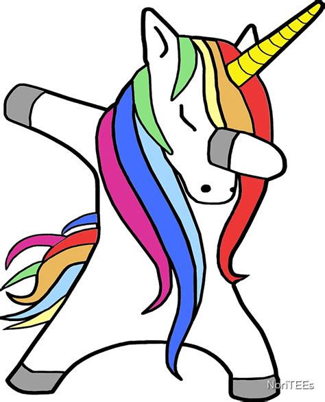 Dabbing Unicorn Rainbow Unicorn Stickers By Noritees Redbubble