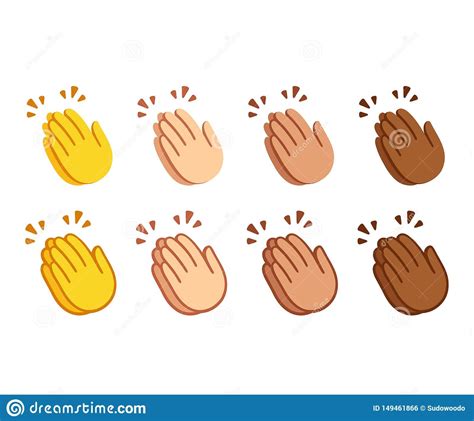 Clapping Hands Emoji Set Stock Vector Illustration Of Isolated