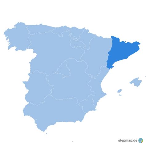 Läs de senaste nyheterna från. StepMap - Katalonien - Spanien_blau - Landkarte für Spanien