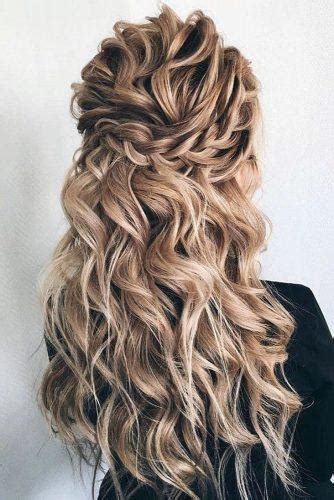 Braided hairstyles always work so well for bridesmaids, because not only are they so feminine, but they are extremely practical too, and will keep the hair away from the face throughout the course of the day. 30 Wedding Hairstyles Half Up Half Down With Curls And ...
