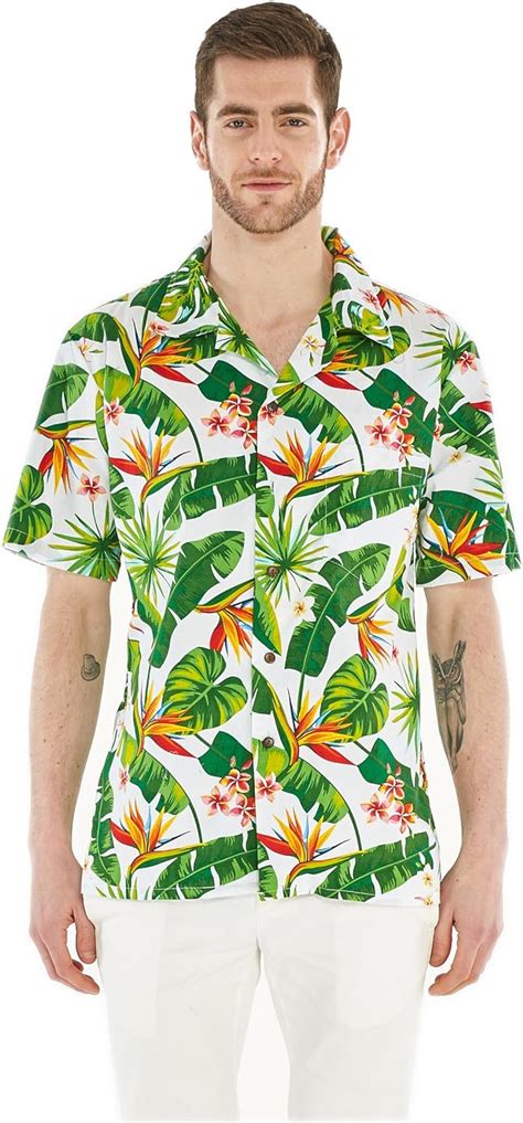 Camisa Hawaiana Hawaii Para Hombres Con Mangas Hawaianas Camisa Hawaiana Ave Del Paraiso Amazon