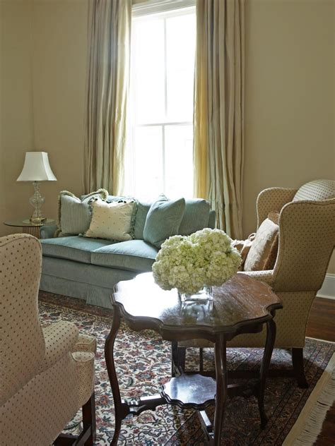 Traditional Living Room With Blue Sofa Hgtv