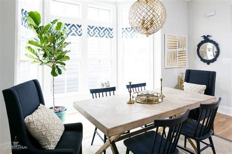 These navy blue dining chairs are not just ideal for dinner tables but can be set up anywhere without hampering these navy blue dining chairs come with modern aesthetic appearances that can also blend well in. Master Bedroom Bay Window Bench with Navy Greek Key Roman ...
