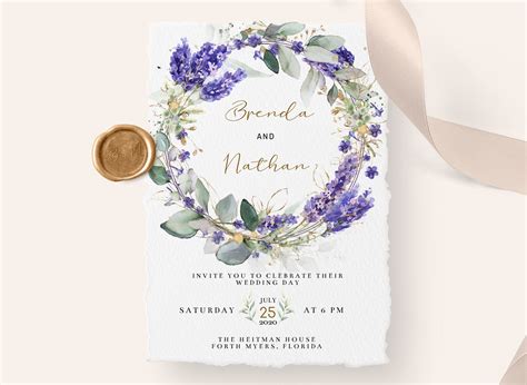 Lavender Wedding Invitation Templates Printable Word Searches