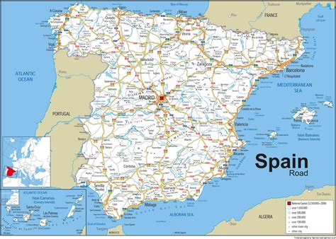 Amazon Com A1 Paper Laminated Spain Road Map GA Everything Else