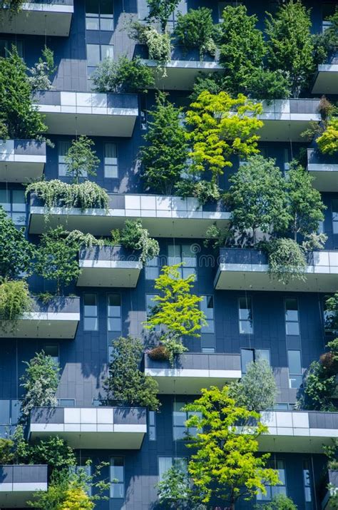 View Of The Balconies And Terraces Of Bosco Verticale Milan Italy