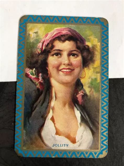 Vintage Named Swap Playing Card Australian Jollity Girl Lady Portrait