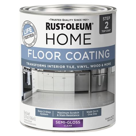 Rust Oleum Home Semi Gloss Clear Water Based Acrylic Floor Paint 1 Qt