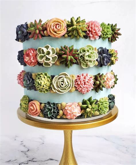 Incredibly Detailed Succulent Cakes Are Too Pretty To Eat Succulent Cake Creative Cake