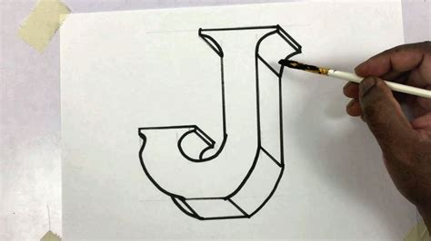 Draw Letter J In 3d For Assignment And Project Work Alphabet J