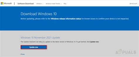 How To Installupdate To Windows 10 Version 21h2