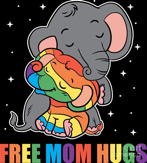 Lgbt Funny Rainbow Elephant Hugs Lesbian Gay Pride Digital Art By Haselshirt Fine Art America