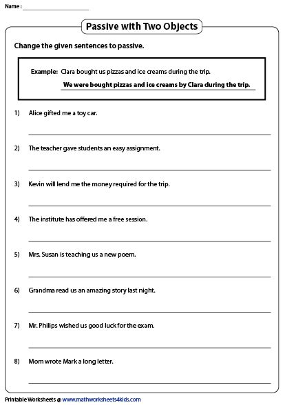 Active And Passive Voice Printable Worksheets Artofit