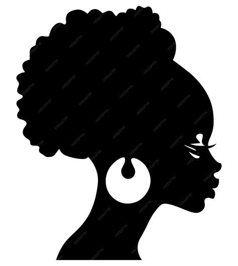Premium Vector African Woman Silhouette Afro American Black Woman