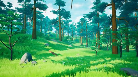 Stylized Forest Lake Environment In Environments Ue Marketplace