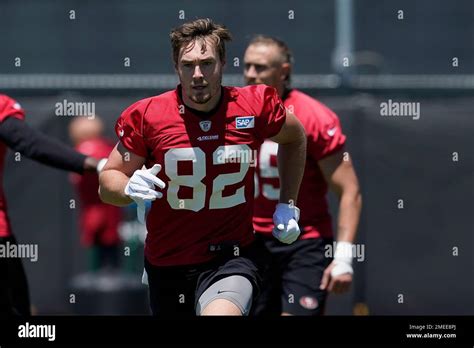 San Francisco 49ers Tight End Ross Dwelley 82 Works Out At The Teams