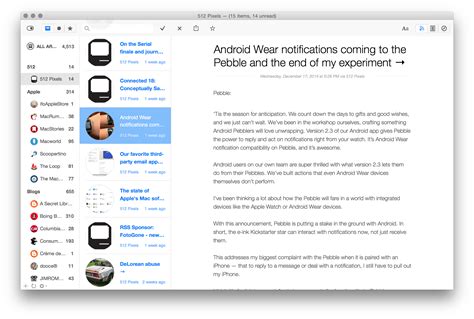 The Best Rss Reader For Os X The Sweet Setup Mac Update