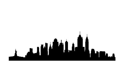 New York City Skyline Silhouette Clip Art Library