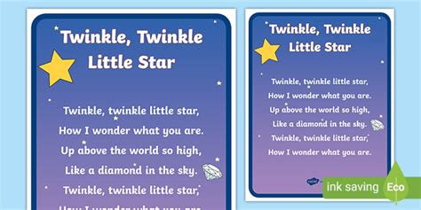 Twinkle Twinkle Little Star Poster Teacher Made