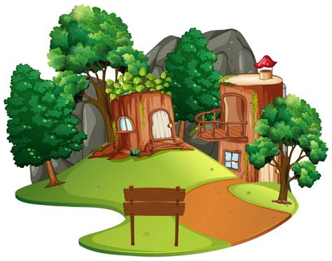 Premium Vector Isolated Enchanted Tree House