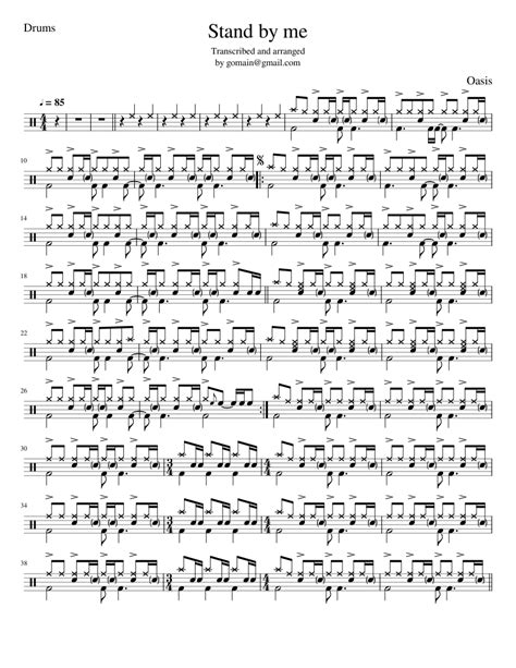 (c) 1997 big brother recordings limited. Stand by me - Oasis Sheet music for Drum Group (Solo ...