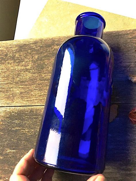 Vintage Cobalt Blue Apothecary Bottle Large Bromide Bottle Etsy