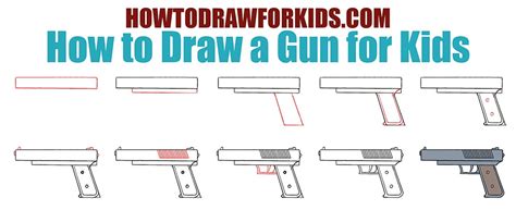 How To Draw A Gun For Kids Easy Drawing Tutorial