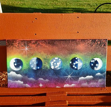 Moon Phases Canvas Painting Etsy