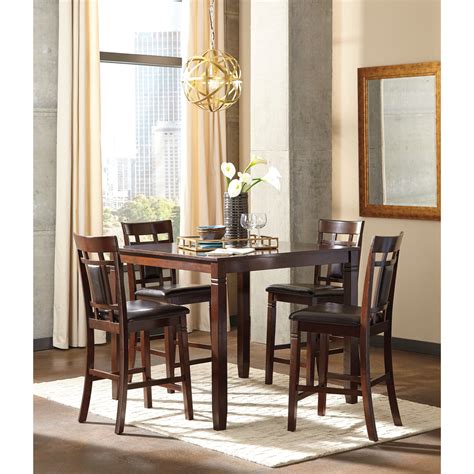 Signature Design By Ashley Bennox D384 223 Contemporary 5 Piece Dining Room Counter Table Set