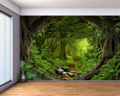 Fantasy Enchanted Magical Forest Large Wall Mural Etsy Deco Zen Deco