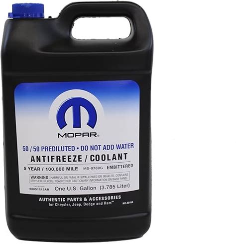 Genuine Mopar Fluid 68051212ab 5050 Pre Diluted Antifreezecoolant 1