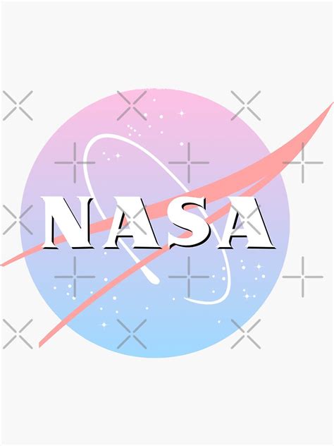 Pastel Nasa Logo Sticker By Emroba Redbubble