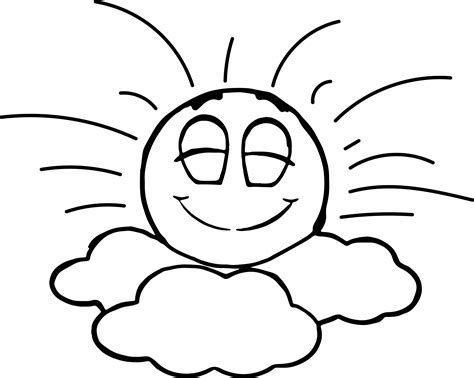 Emoticon In Seventh Heaven Sunny Sky Coloring Page